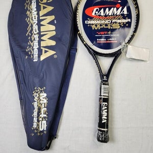 Gamma Diamond Fiber M-4.5 Tennis Racket w/ Cover - 4 1/2 in, Longbody, OS, Blue