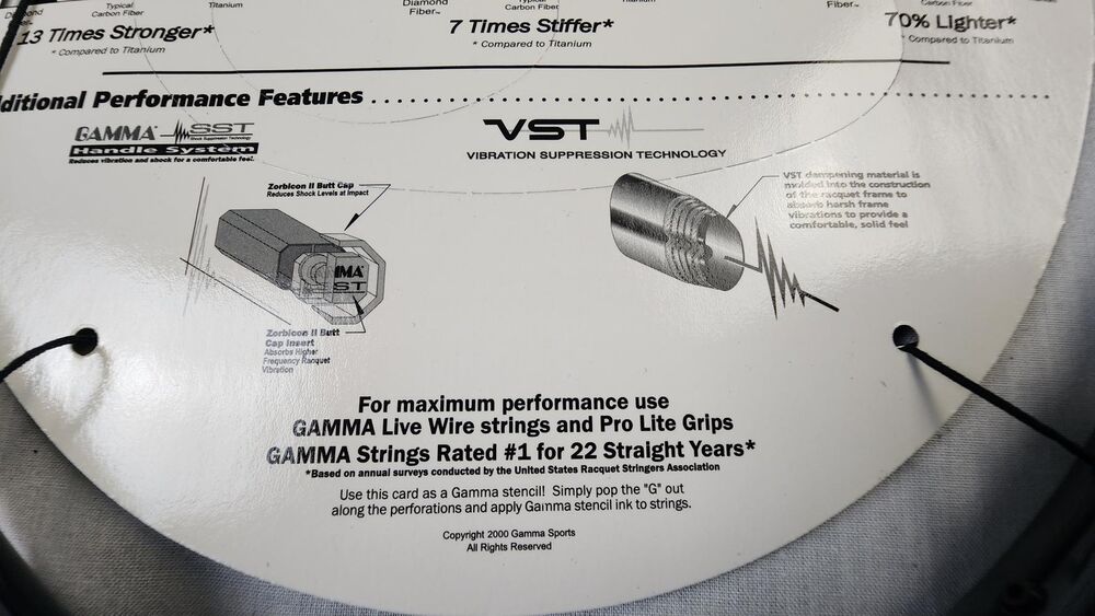 Gamma Diamond Fiber M-4.5 Tennis Racket w/ Cover - 4 3/8 in, Longbody, OS, Blue