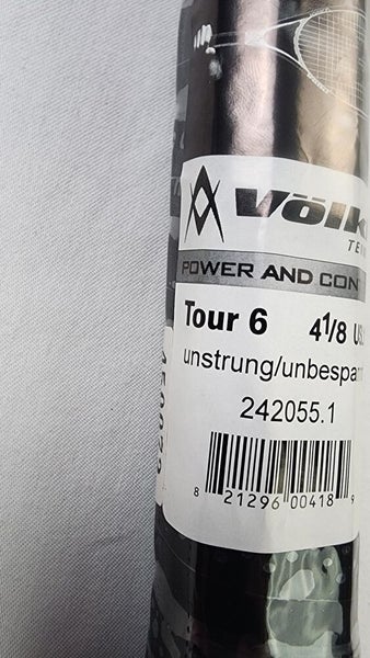 Volkl Tour 6 Tennis Racket (2420551) w/ Cover - 4 1/8 in, Unstrung, OS, Vintage