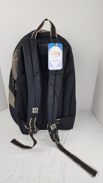 Wilson US Open Nylon Tennis Accessory Bag - New Old Stock, Vintage, Black/Gold