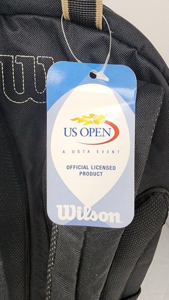 Wilson US Open Nylon Tennis Accessory Bag - New Old Stock, Vintage, Black/Gold