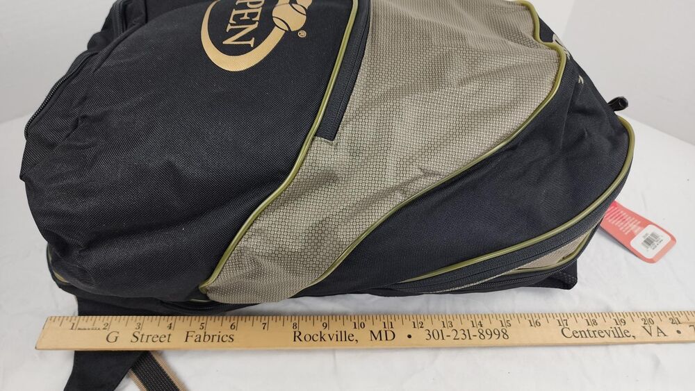 Wilson US Open Nylon Tennis Accessory Bag - New Old Stock, Vintage, Black/Gold