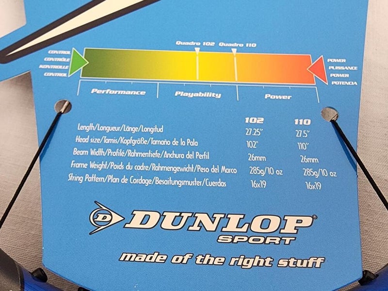 Dunlop Sport Quadro 110 Tennis Racket (YT05602) w/ Cover - OS, Unstrung