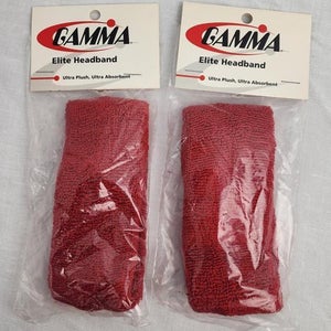 Gamma Tennis Elite Ultra Plush & Absorbent Headband (SGEHB) Lot of 2 - Vintage