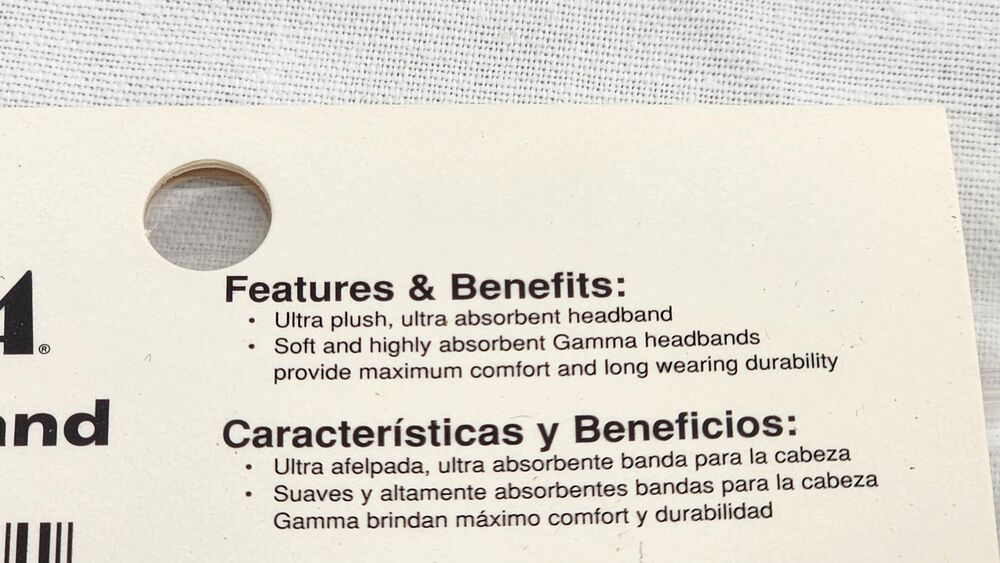 Gamma Tennis Elite Ultra Plush & Absorbent Headband (SGEHB) Lot of 2 - Vintage