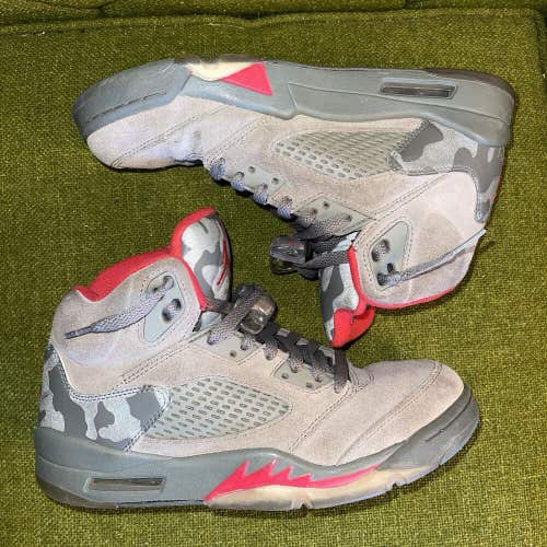 Size 8 - Air Jordan 5 Retro P51 Camo Suede Shoes (136027-051)