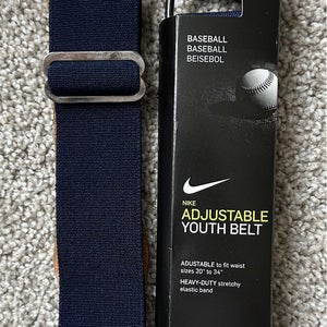 Lot of 2 Navy Youth Baseball Belts - 1 new, 1 used