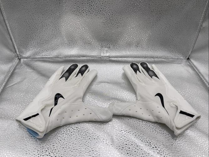 NWT Nike Vapor Jet 8.0 Adult Football Gloves, New White With Black Mens Large has ink stain