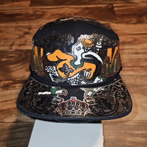 Vintage Miami Hurricanes NCAA Sports Creation Of Demand Big Logo Hat Snapback