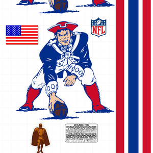 New England Patriots THROWBACK FULL SIZE FOOTBALL HELMET DECALS WITH STRIPE 8 Mil Convex Gear Wrap