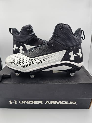 Under Armour Hammer D Football Cleats Black White 3022173-001 Men's Size 10.5