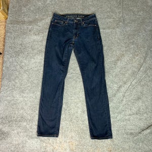 American Eagle Mens Jeans 29x32 Blue Slim Straight Denim Pant Casual Dark Day
