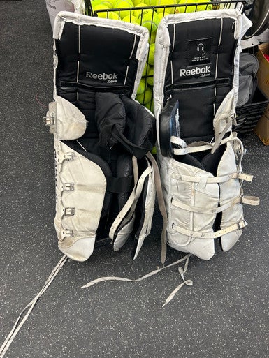 Used Reebok 7000 Goalie Leg Pads Senior White 34" 11162-S000421575