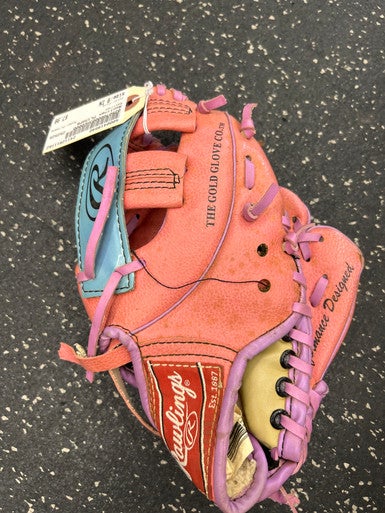 Used Rawlings Pl158pb Bb Sb Glove Rh Throw Pink 9" 11162-s000419540