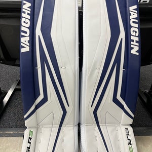 New Vaughn Ventus SLR3 Junior Goalie Leg Pads- White/Blue- 31+2"