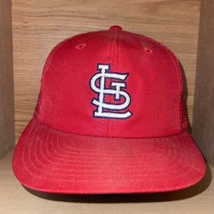 Vintage St Louis Cardinals Hat Cap Snap Back Red Trucker Mesh MLB Baseball Mens