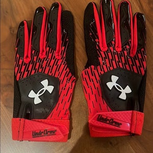 New-Under Armour Red and Black football Gloves