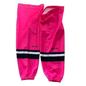OHL - Used CCM Pro Stock Hockey Socks (Pink/White/Black)
