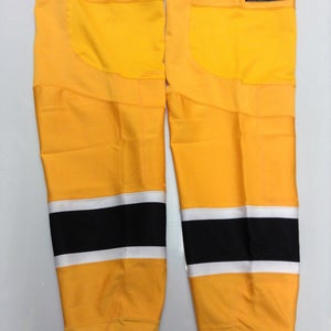 REEBOK EDGE CUSTOM HOCKEY SOCKS GOLD PRO STOCK NHL LARGE BOSTON BRUINS NEW (2260)