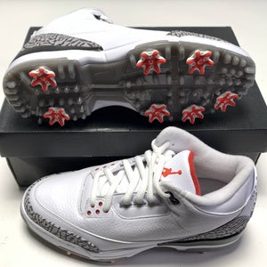 Jordan Retro 3 G Golf Shoes White Cement Black Men's SZ 9 ( AJ3783-100 )