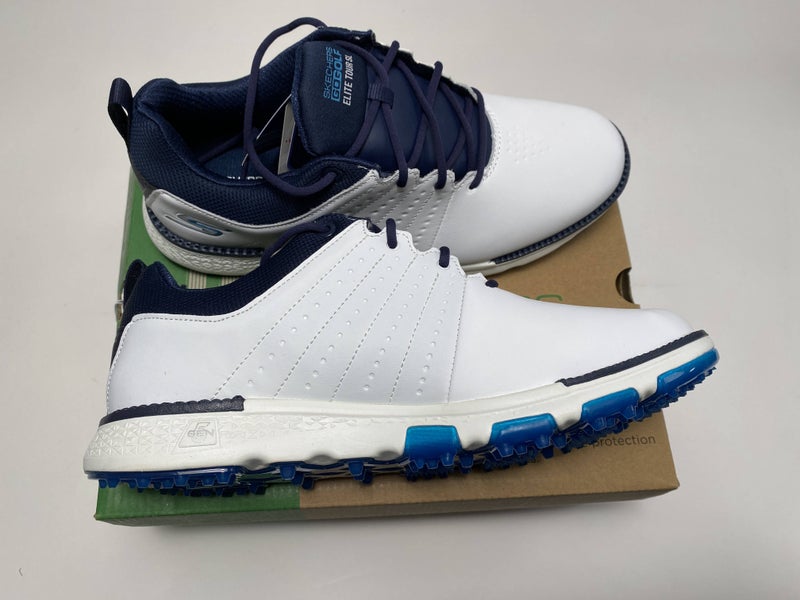 Skechers Go Golf Elite Tour SL Golf Shoes White Blue Men's SZ 8 (214004)