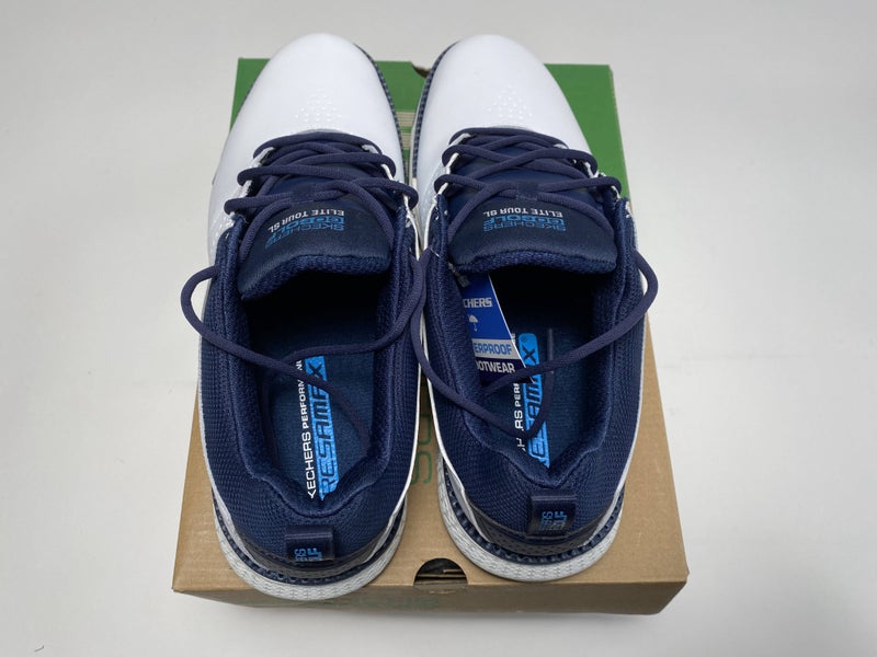 Skechers Go Golf Elite Tour SL Golf Shoes White Blue Men's SZ 8 (214004)