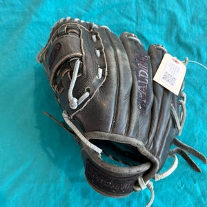 Black Spalding Left Hand Throw Infield Baseball Glove 11.5" (Used)