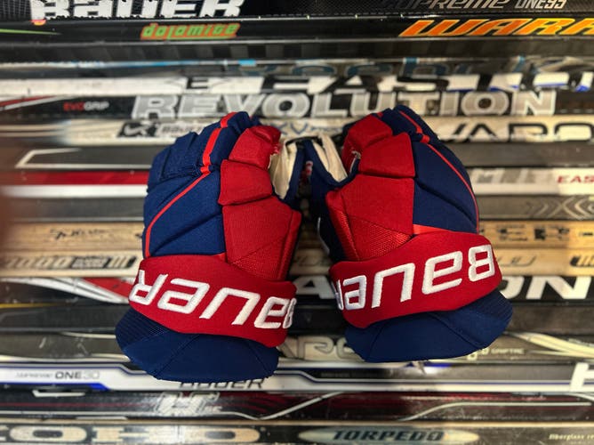 NEW Team USA Bauer Vapor Hyperlite PRO STOCK Ice HOCKEY GLOVES 14" Cole Hutson