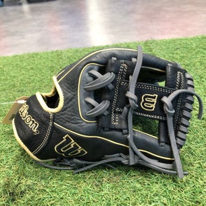 Black Wilson A1000 Right Hand Throw Infield Baseball Glove 11.5" (Used)