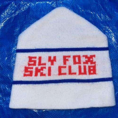 Vintage Sly Fox Ski Club Winter Beanie Hat Cap