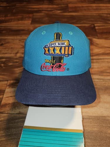 Vintage Super Bowl XXXIII Enjoy Coca Cola 1998 Sports Vtg Strapback Hat Cap