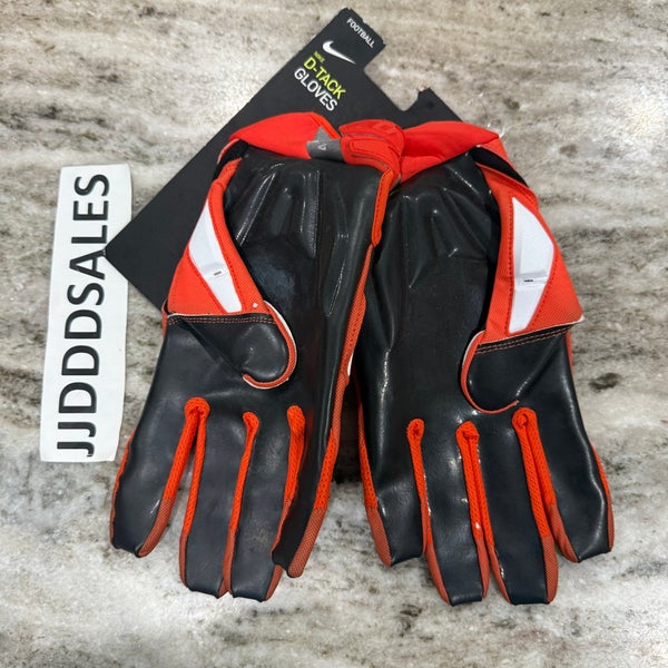 Nike D-Tack Padded Lineman Football Gloves Orange NFL PRO STOCK PGF766-872 4XL  New