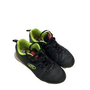 Used Rawlings BASEBALL CLEATS LIME BB/SB Cleats Black Junior 03 11347-S000241834