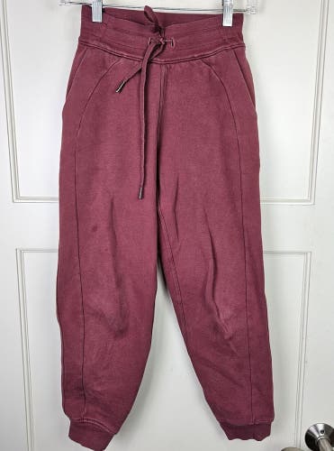 Lululemon Scuba High-Rise Jogger Size: 0 Smoky Red Fleece Athletic Cozy Casual