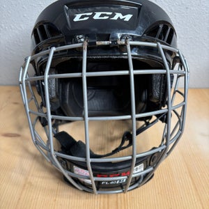 Black Medium CCM FL40 Helmet (Used) with full cage