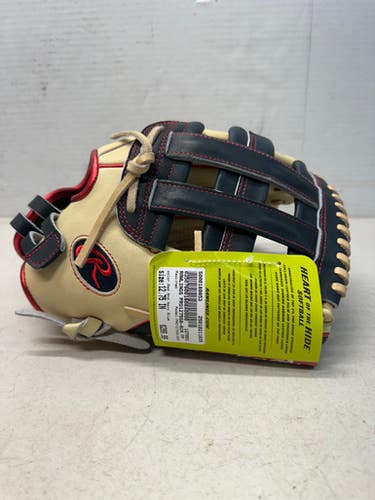 New Rawlings Pro1275sb-6cn Rh Throw Fastpitch Gloves Red And Navy Blue 12 3 4" 11835-s000189853