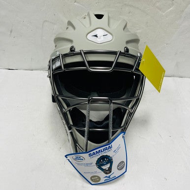 Used Mizuno Samurai Catchers Helmet W Mask Grey Lg 11855-s000173512