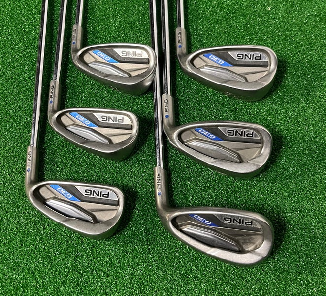 Ping G30 Blue Dot Iron set 6-PW, UW RH Regular Flex CF5 Steel Shafts & New CP2 Golf Pride Grips