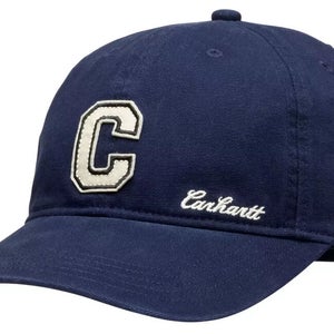 Carhartt Canvas C Patch Baseball Cap Men's One Size Navy Adjustable Hat LW599