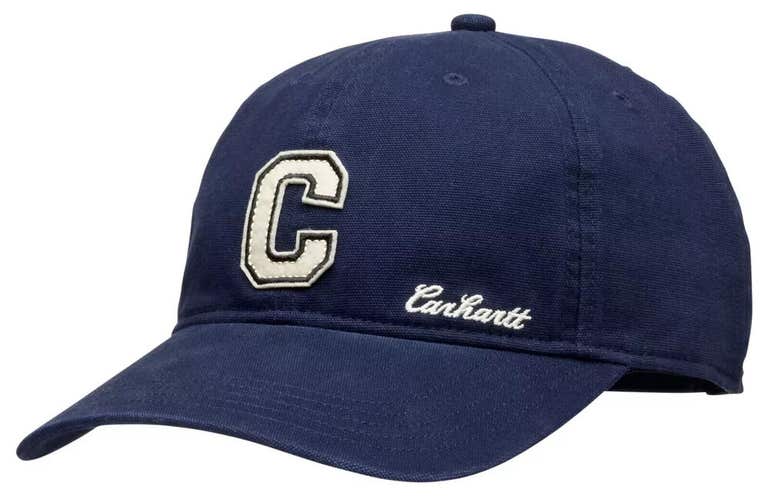 Carhartt Canvas C Patch Baseball Cap Men's One Size Navy Adjustable Hat LW599