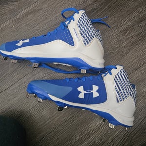 Blue Men's Size M 9.0 (W 10.0) Adult Under Armour High Top Metal (New)