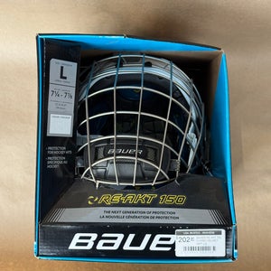 New Bauer Re-Akt 150 Combo Helmet WHT Large