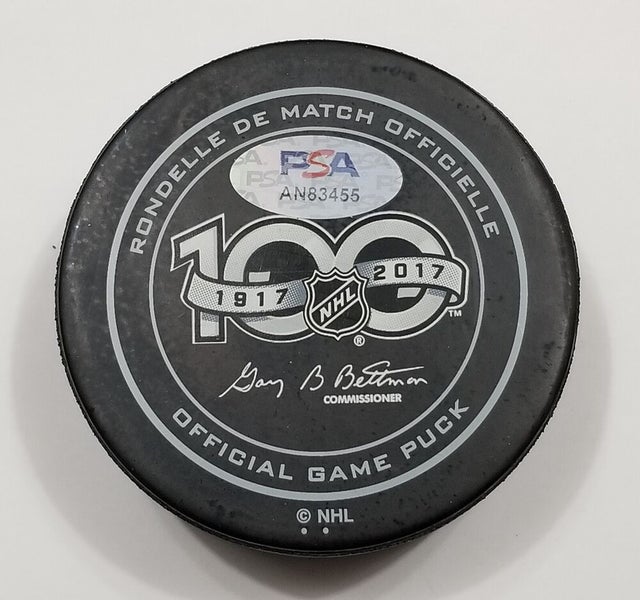 BRAD PARK Autographed NHL 100th Anniversary Hockey Game Puck PSA Signed 100