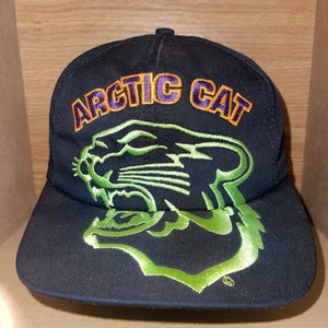 Vintage Team Arctic Cat Racing Hat Cap Snapback Green Big Logo 90s Embroidered