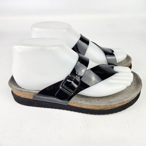 Mephisto Helen Thong Sandals Black Patent Leather Women's Size: 38 / 7