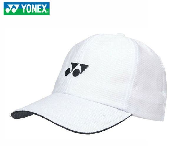 *NWT* UNISEX YONEX ADJUSTABLE "SPORTS" CAP TENNIS. 100% POLYESTER (WHITE) #W-341