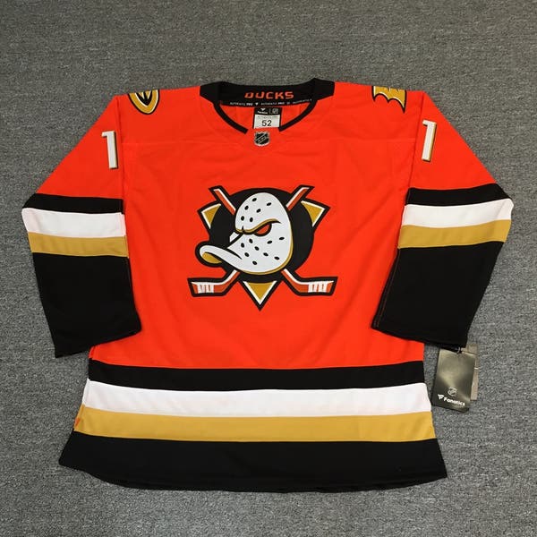 Anaheim Ducks 11 Trevor Zegras Orange Hockey Jersey size 52