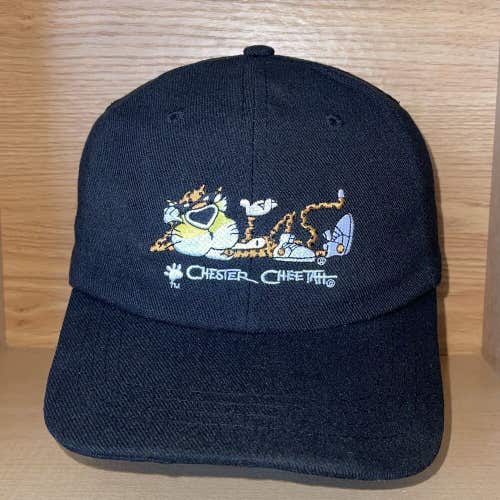 Vintage Chester Cheetah Cheetos Black Snapback Hat Planet Lunch 90s Wool Blend
