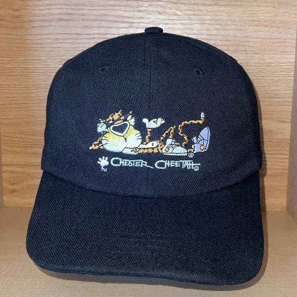 Vintage Chester Cheetah Cheetos Black Snapback Hat Planet Lunch 90s Wool Blend