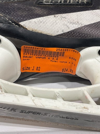 Used Bauer VAPOR X 3.0 Junior Hockey Skate Junior 02 11847-S000024121